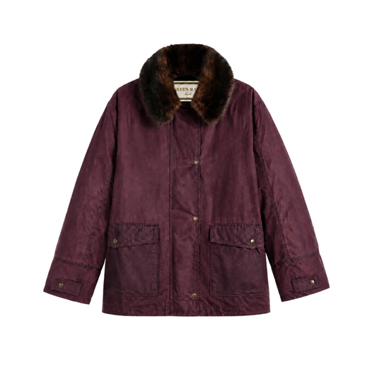 SAM MINK JACKET - AUBERGINE