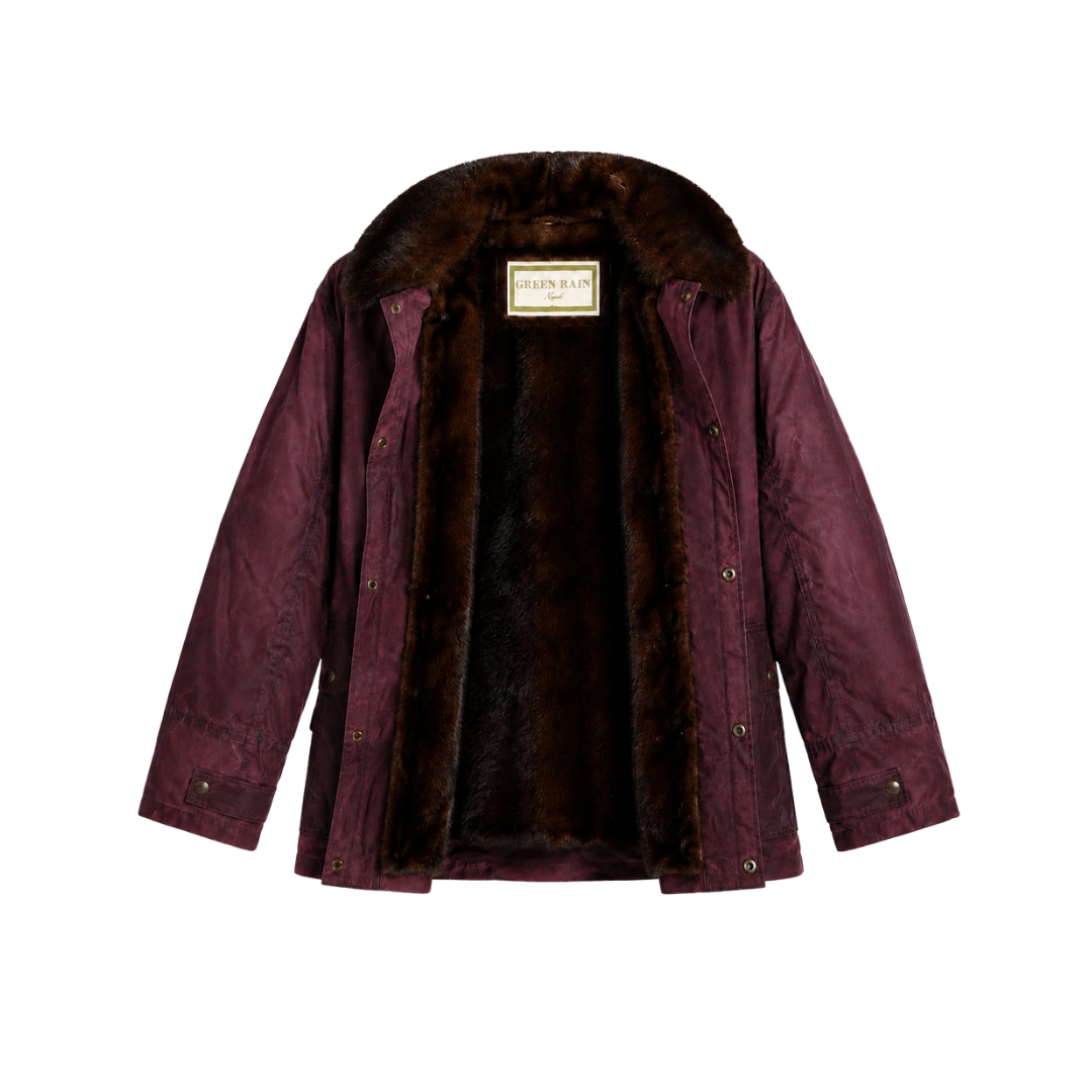 SAM MINK JACKET - AUBERGINE