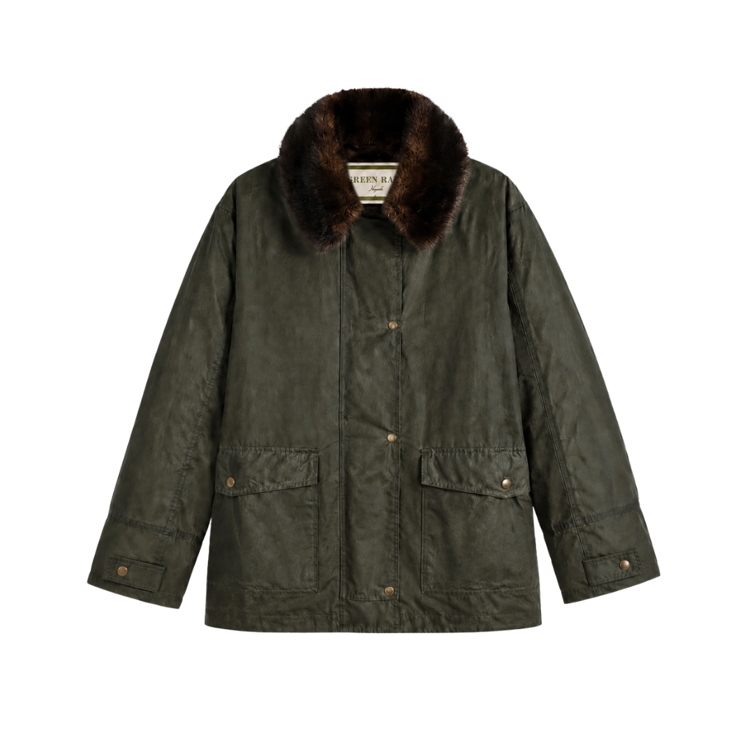 SAM MINK JACKET - DARK OLIVE