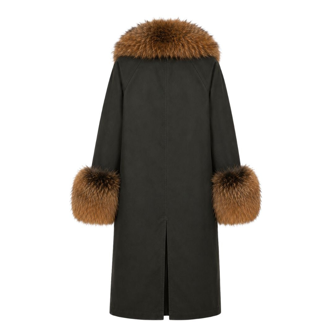 BALTHAZAR NATURAL FOX JACKET - HIGHLAND GREEN