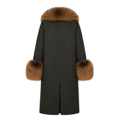 BALTHAZAR NATURAL FOX JACKET - HIGHLAND GREEN