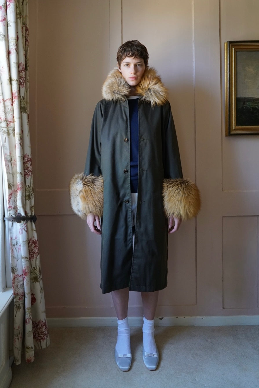 BALTHAZAR NATURAL FOX JACKET - HIGHLAND GREEN