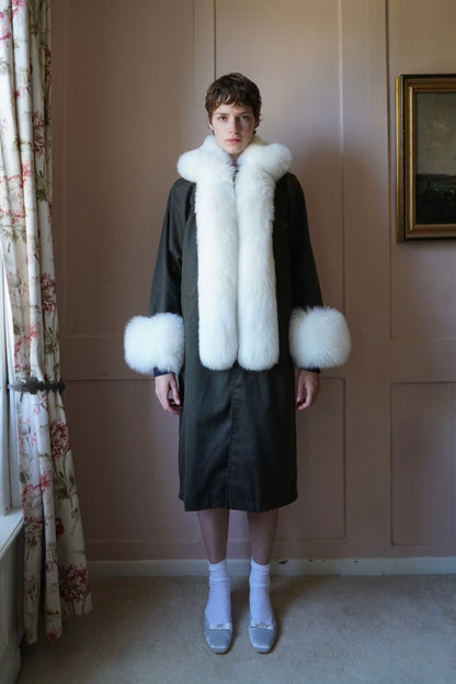 BALTHAZAR WHITE FOX JACKET - HIGHLAND GREEN